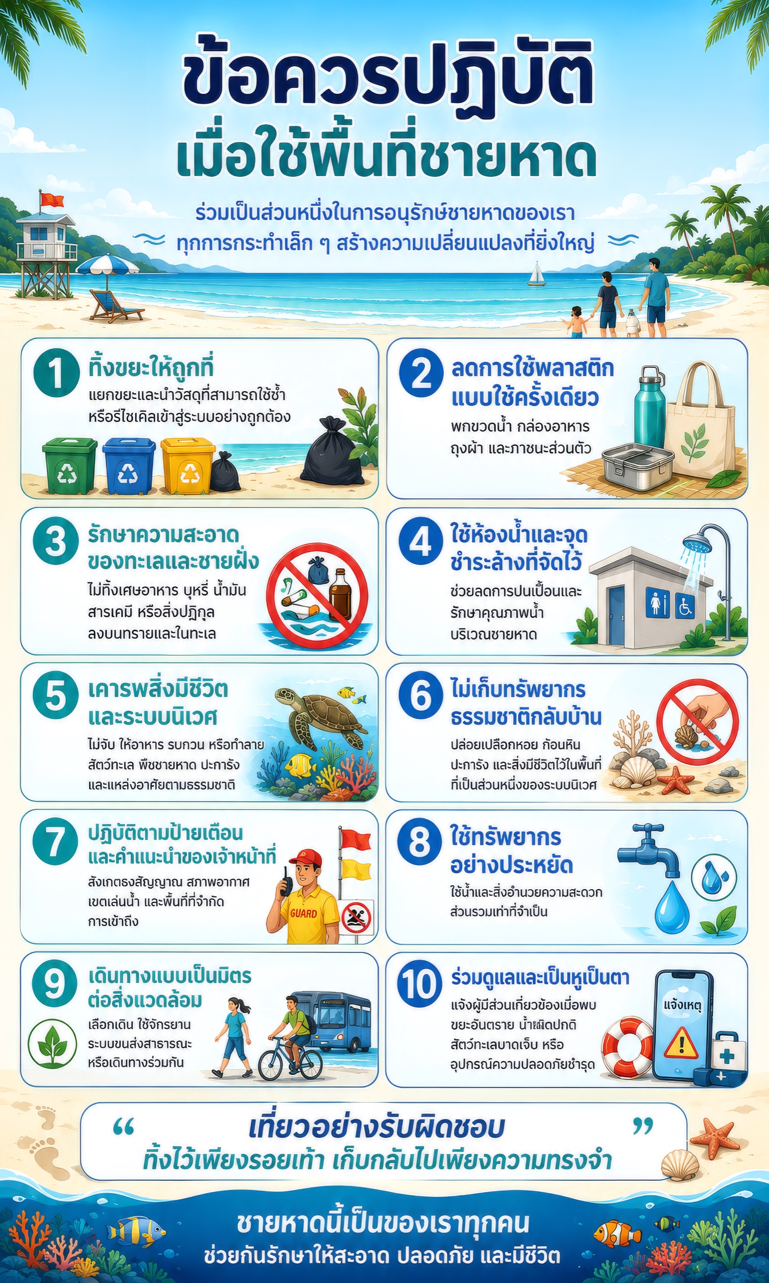 อินโฟกราฟิกมาตรฐานชายหาด